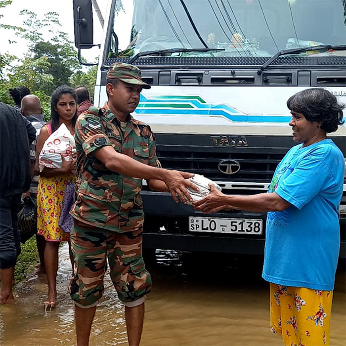 Sri Lanka's Armed forces launched regular disaster relief operations