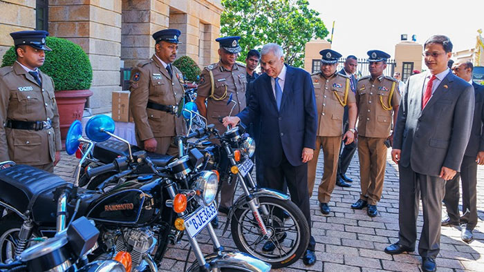 China donates motorcycles and computers to Sri Lanka Police Department