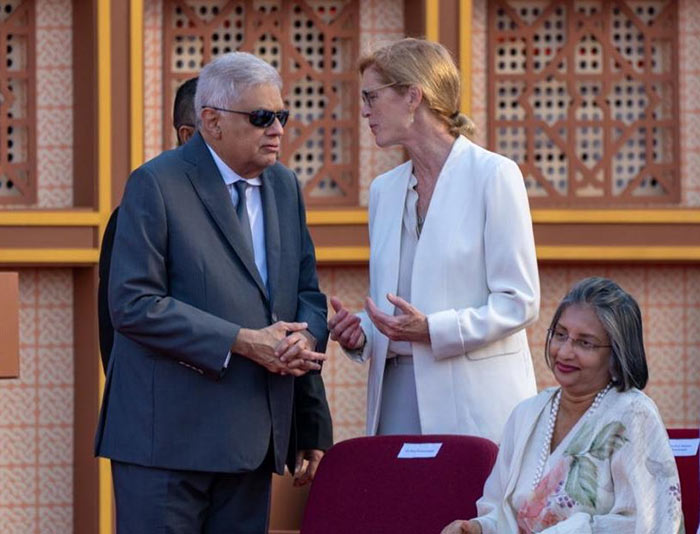 Sri Lanka President Ranil Wickremesinghe with USAID Administrator Samantha Power