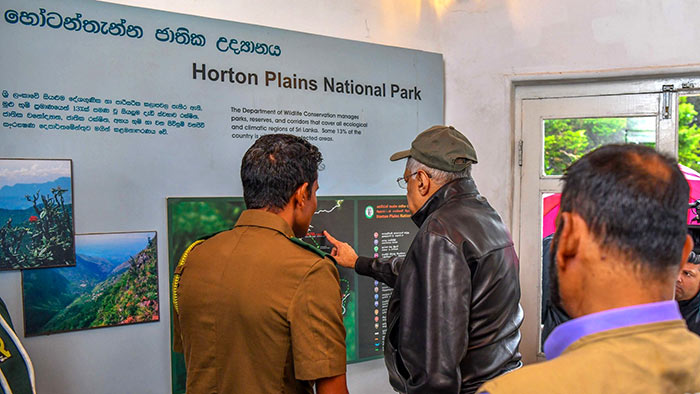Sri Lanka President Ranil Wickremesinghe is on an observation tour in Horton Plains National Park