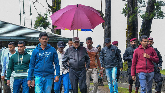 Sri Lanka President Ranil Wickremesinghe is on an observation tour in Horton Plains National Park