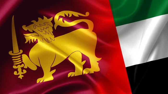 Sri Lanka flag and United Arab Emirates flag