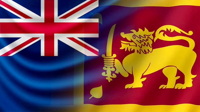 Sri Lanka flag and New Zealand flag