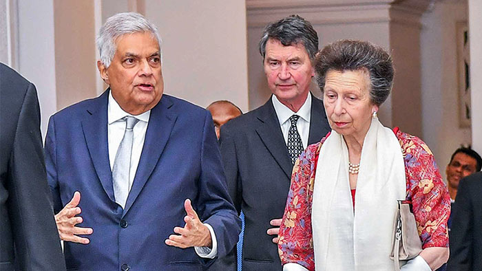 Princess Anne meets Sri Lanka President Ranil Wickremesinghe