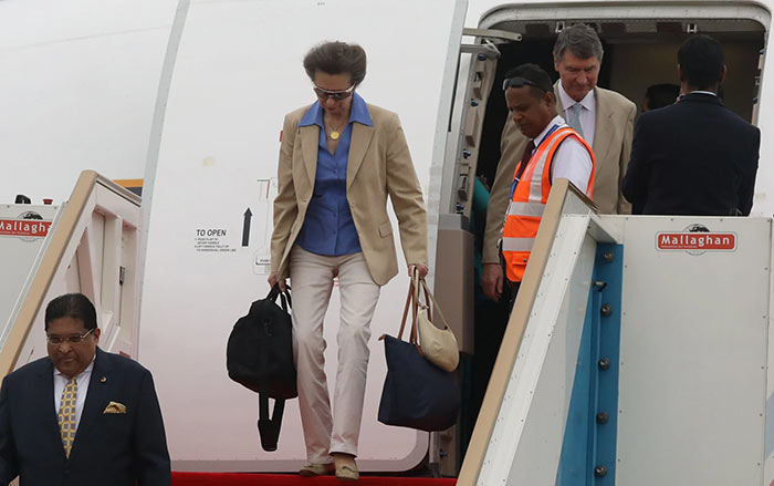 Anne, Princess Royal arrives in Sri Lanka with her husband