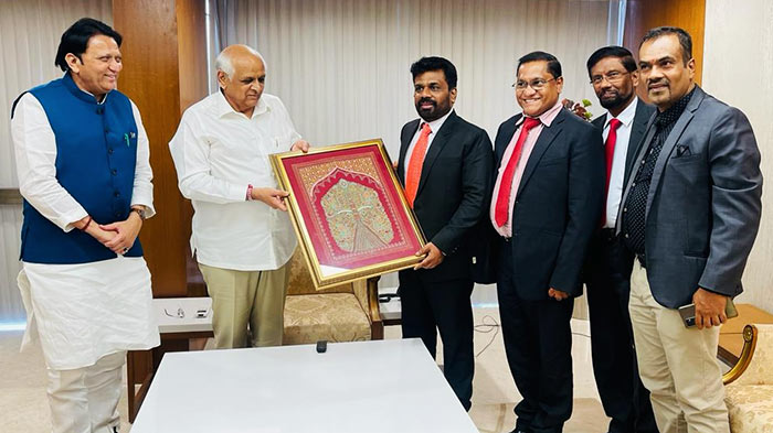 JVP Leader Anura Kumara Dissanayake meets Chief Minister of Gujarat, Bhupendra Patel