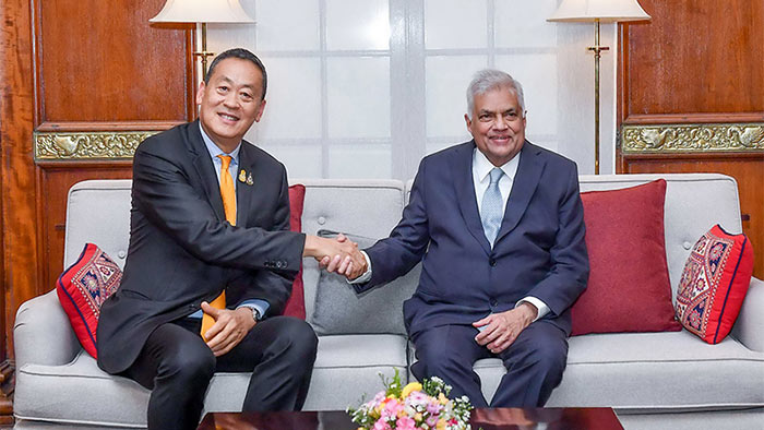 Sri Lanka President Ranil Wickremesinghe with Thailand Prime Minister Srettha Thavisin