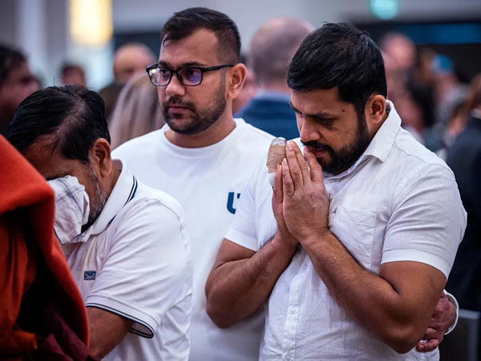 Dhanushka Wickramasinghe at the funeral of Ottawa mass killing victims