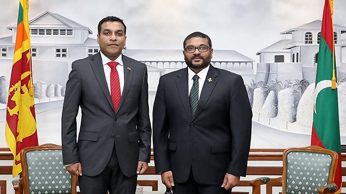 Sri Lanka's State Minister of Defence Premitha Bandara Tennakoon met the Maldives Defence Minister Mohamed Ghassan Maumoon