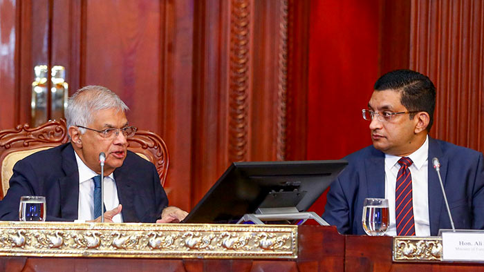 President Ranil Wickremesinghe with Minister Ali Sabry