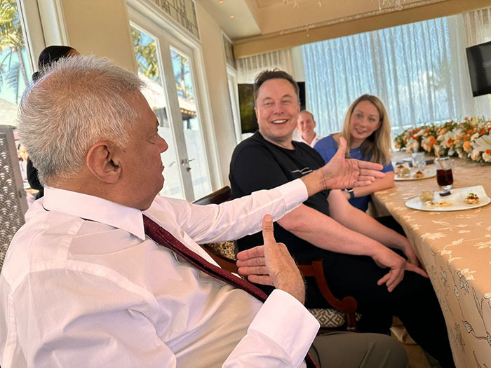 Sri Lanka President Ranil Wickremesinghe meets Elon Musk