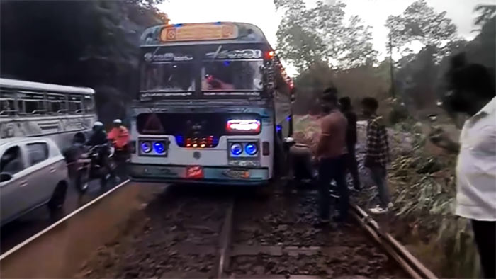 Bus driver arrested for driving on railway track to avoid traffic