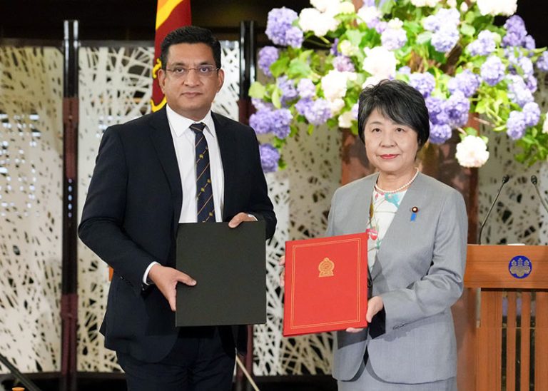 Japan's Minister for Foreign Affairs, Ms. Kamikawa Yoko meets Sri Lanka's Minister of Foreign Affairs, M.U.M. Ali Sabry