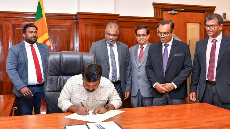 Sri Lankan President Anura Kumara Dissanayake at the Ministry of Finance