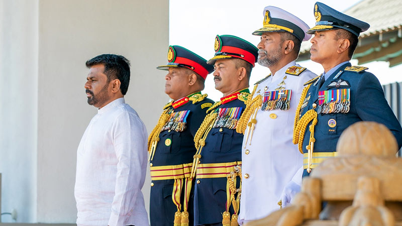 Sri Lankan President Anura Kumara Dissanayake during his visit to the Ministry of Defence to assume duties as Defence Minister