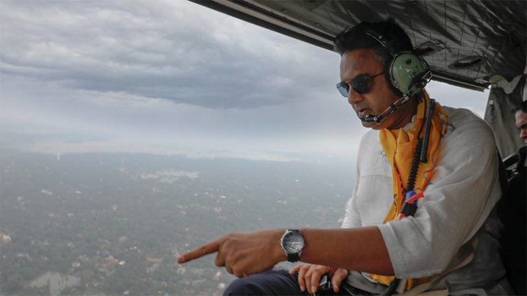 Defence Secretary Sampath Thuyacontha inspects disaster relief operations in Jaffna