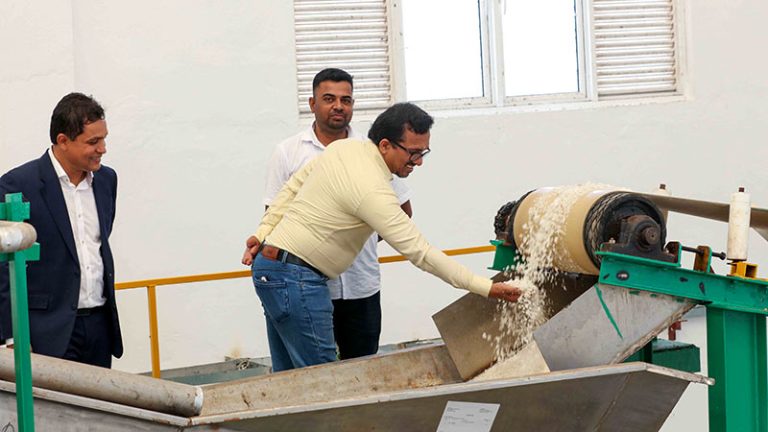 Minister Sunil Handunnetti at the inauguration of Elephant Pass Salt Factory