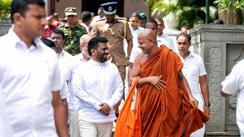 Sri Lankan President Anura Kumara Dissanayake participating in the inauguration of the Sacred Tooth Relic exposition at Sri Dalada Maligawa