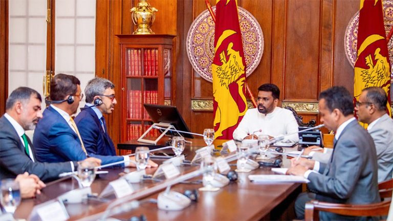 Sri Lankan President Anura Kumara Dissanayake in discussion with UAE delegation