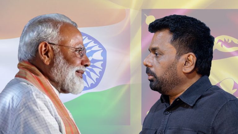 Indian Prime Minister Narendra Modi and Sri Lankan President Anura Kumara Dissanayake face to face