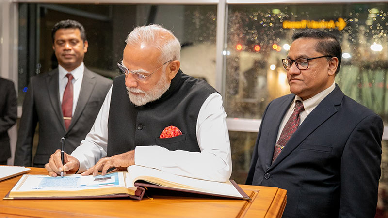 Indian Prime Minister Narendra Modi arrived in Sri Lanka
