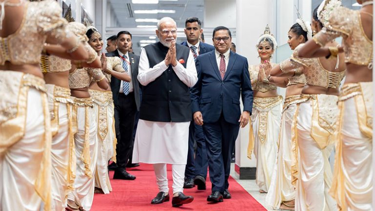 Indian Prime Minister Narendra Modi arrived in Sri Lanka
