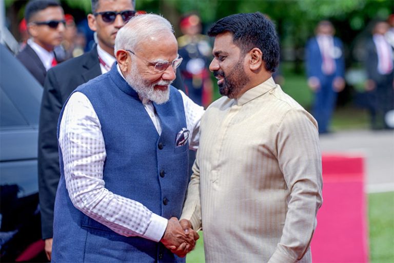 Indian Prime Minister Narendra Modi with Sri Lankan President Anura Kumara Dissanayake