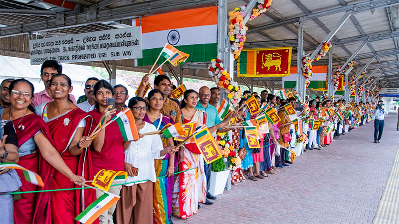 People at Anuradhapura railway station