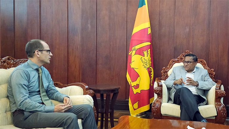 Eric Walsh, Canadian High Commissioner to Sri Lanka, meeting with Sri Lankan Foreign Minister Vijitha Herath