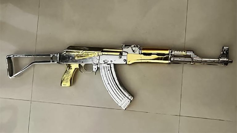 Sri Lanka Police investigate gold-coloured T-56 rifle found at Colombo apartment