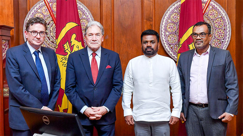 New Zealand Deputy Prime Minister Winston Peters meets Sri Lanka President Anura Kumara Dissanayake in Colombo