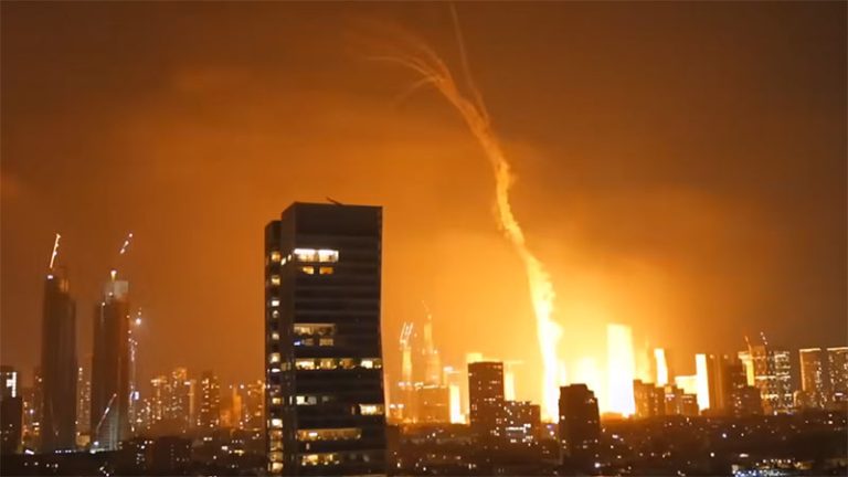 Explosions in Tel Aviv following Iranian missile attack on Israel