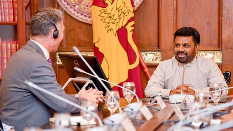 Australian Deputy Prime Minister and Defence Minister Richard Marles in discussion with Sri Lankan President Anura Kumara Dissanayake