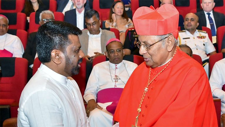 Sri Lanka President Anura Kumara Dissanayake with Cardinal Malcolm Ranjith
