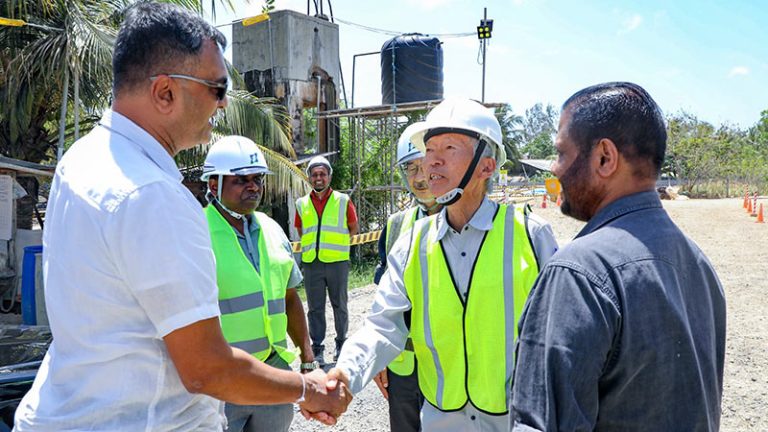 Defence Secretary Air Vice Marshal Sampath Thuyacontha (Retd) inspecting the Doppler Weather Radar project site in Puttalam, Sri Lanka