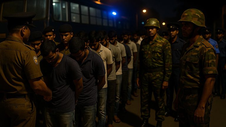 Individuals arrested by Sri Lankan security forces (Police, Army, Navy, Air Force) during a joint operation