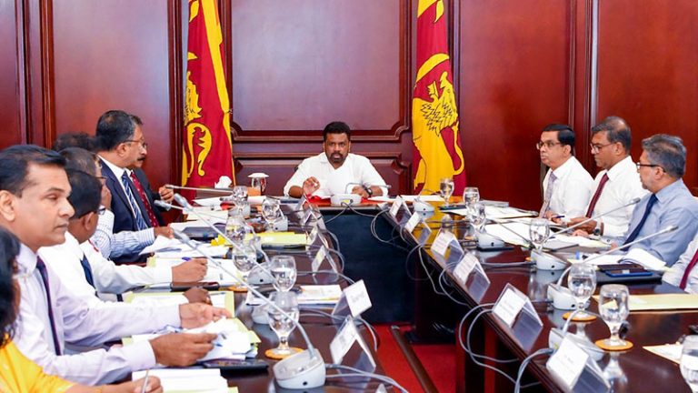 Sri Lanka President Anura Kumara Dissanayake participating in the Ministry of Defence preliminary budget discussion at the Presidential Secretariat, Colombo