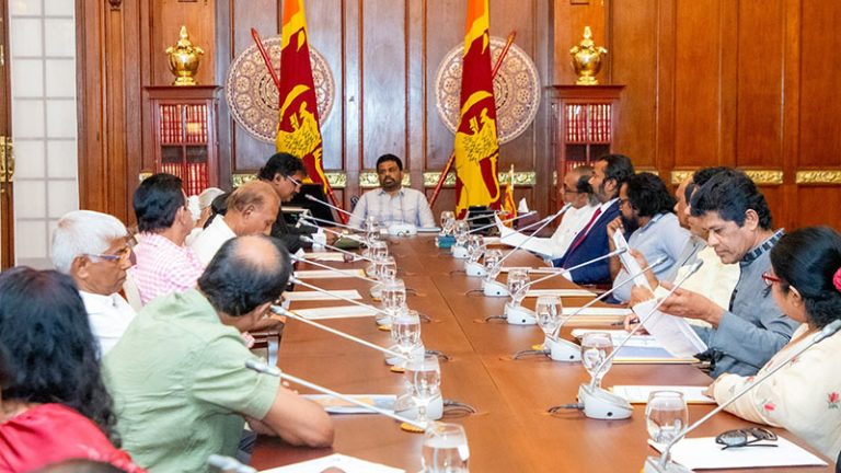 Sri Lankan President Anura Kumara Dissanayake meeting with members of the Sri Lankan Singers’ Association to discuss performers’ rights, August 5, 2025
