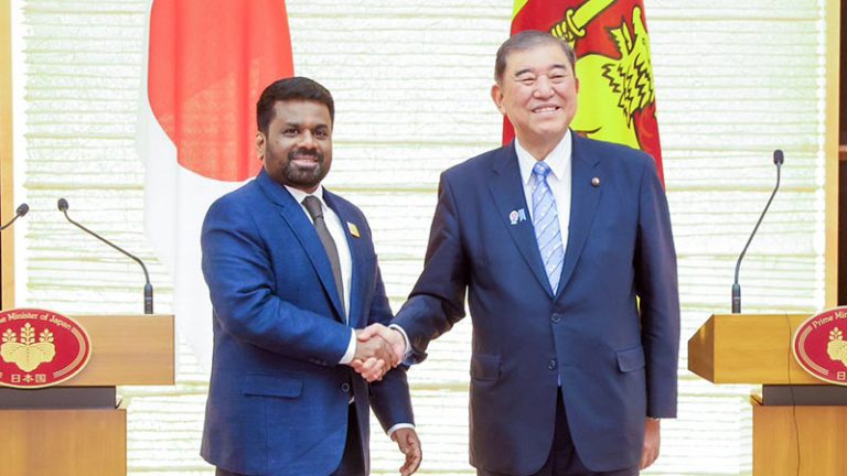 Sri Lanka President Anura Kumara Dissanayake with Japanese Prime Minister Shigeru Ishiba in Tokyo