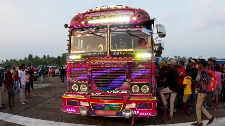 Decorated "Dam Rajina" bus in Sri Lanka