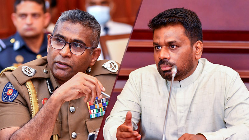 Inspector General of Police Priyantha Weerasooriya and Sri Lanka President Anura Kumara Dissanayake