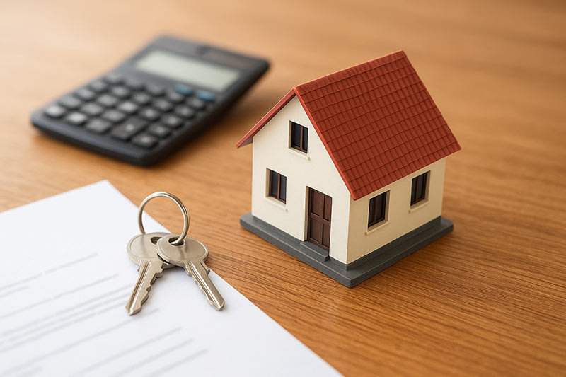 Modern 3D render of a secure family home with safety protection elements, representing homeowners insurance