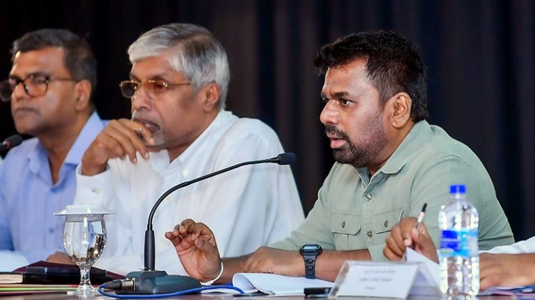 Sri Lanka President Anura Kumara Dissanayake addressing officials at Matale District Secretariat meeting on disaster recovery