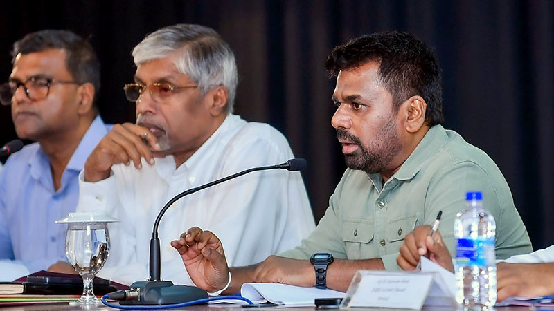 Sri Lanka President Anura Kumara Dissanayake addressing officials at Matale District Secretariat meeting on disaster recovery