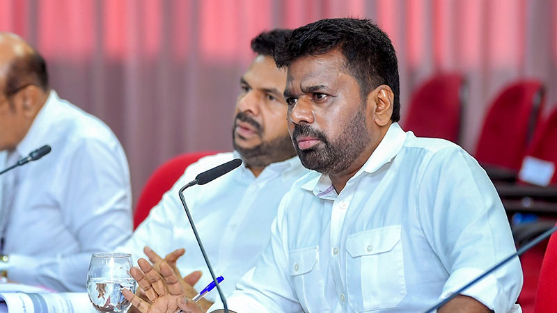 Sri Lanka President Anura Kumara Dissanayake speaking at the Special District Coordination Committee meeting at Kurunegala District Secretariat