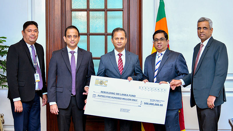 Bank of Ceylon contributes Rs. 500 Million to Rebuilding Sri Lanka fund