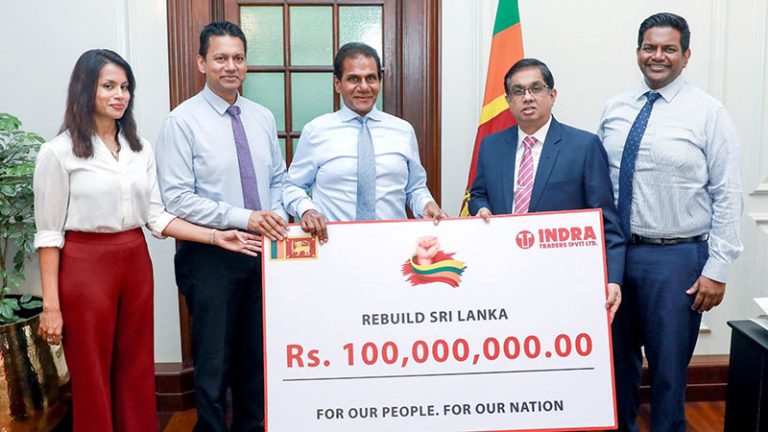 Indra Traders donates Rs. 100 Million to Rebuild Sri Lanka