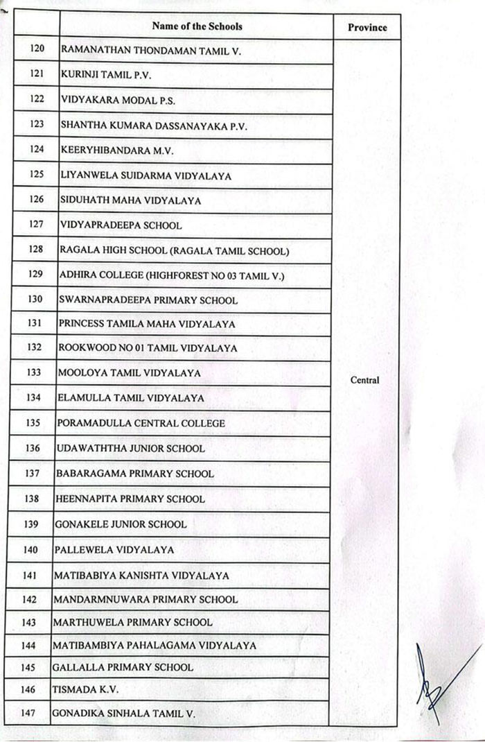 The schools in Sri Lanka that cannot be opened on December 16, 2025