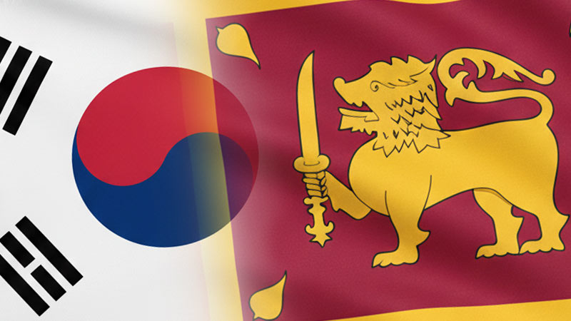 South Korea and Sri Lanka flags