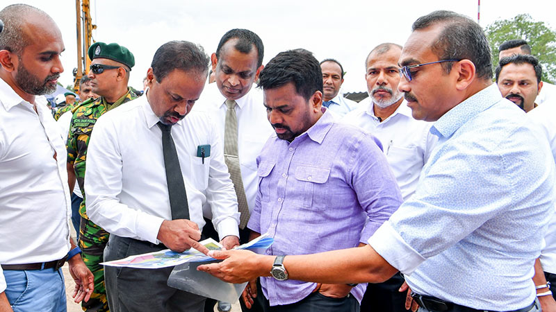 Sri Lanka President Anura Kumara Dissanayake reviews Kandy Gatambe Flyover plans with Ministers and officials